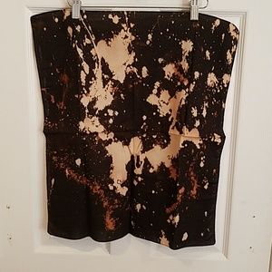 Black hand dyed custom bandana 21" new